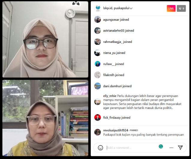 LSKP Bekerja Sama dengan PUSKAPOL Universitas Indonesia Sukses Menggelar Public Talk #1 Melalui Instagram